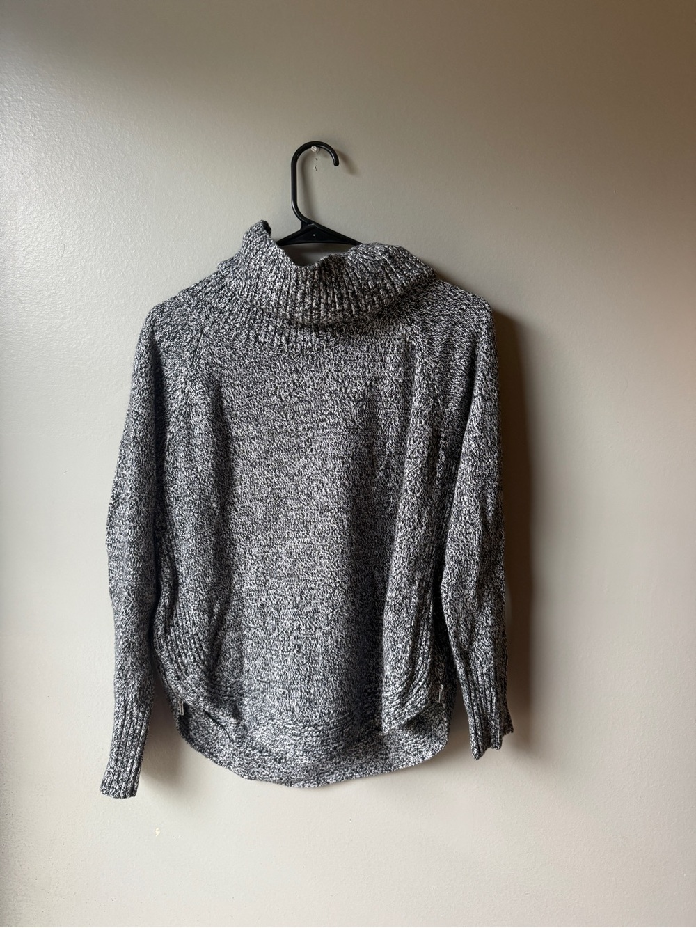 Marled Knit Cowl Neck Tunic Sweater Cozy Oversized Winter